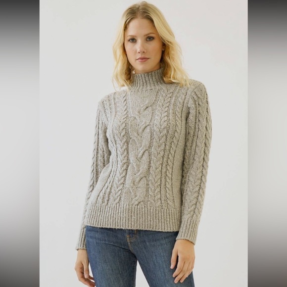 Mystree Sweaters - 🆕Sweater Cable Knit Mock Neck Light Grey S, M & L Available